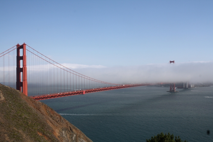 Sehenswürdigkeiten in der USA - Golden Gate Bridge in San Francisco im Bundesstaat Kalifornien. Sehenswürdigkeiten in der USA - Golden Gate Bridge in San Francisco im Bundesstaat Kalifornien.